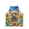 Cairn Terrier in Sunflowers Apron Cooking Kitchen Server Baking Crafts Gardening for Adult Women Men, Unisex, Large, Multicolor