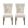 Dining Chairs Set of 2, Upholstered Kitchen & Dining Room Chairs(Cream)