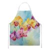 Orchids in Watercolor Apron Cooking Kitchen Server Baking Crafts Gardening for Adult Women Men, Unisex, Large, Multicolor